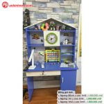 Bàn học đôi bằng nhựa có kệ sách giá rẻ cho bé gái, bé trai 21