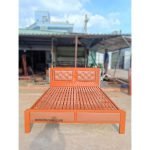 Giường sắt đơn An Bình màu đỏ gạch - AB06