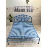 Giường sắt giá rẻ màu kem - ngang 1m2 x 2m 6