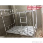 Giường tầng sắt giá rẻ màu kem