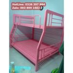 Giường tầng sắt tpHCM cao cấp hộp 4x8 màu hồng công chúa đẹp nhất