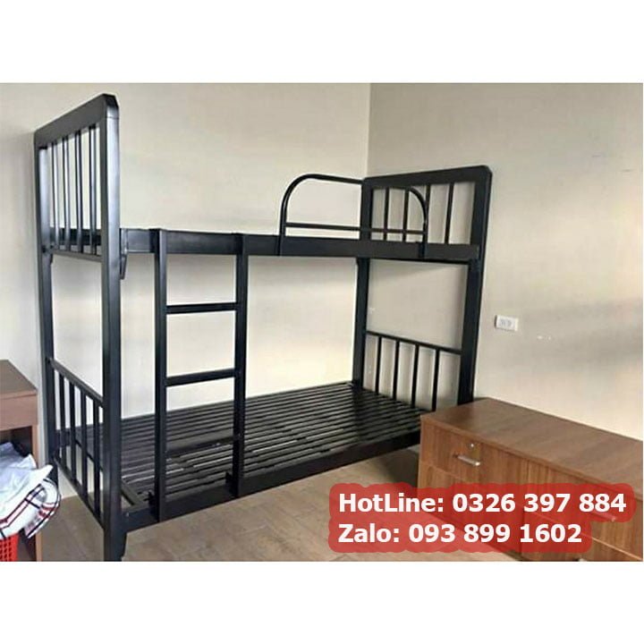 Giường ngủ 2 tầng bằng sắt hộp 3x6 giá rẻ An Bình New