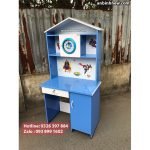 Bàn học sinh có kệ sách bằng nhựa màu hồng 6