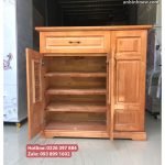 Kệ tủ để giầy dép bằng gỗ - kèm ngăn để nón báo hiểm