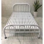 Giường sắt cách điệu đơn giản màu trắng giá rẻ