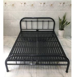 mẫu giường sắt đơn giản nghệ thuật màu đen