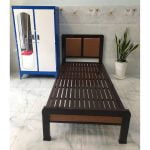 Giường ngủ sắt kiểu gỗ giá rẻ 1, 2 người nằm