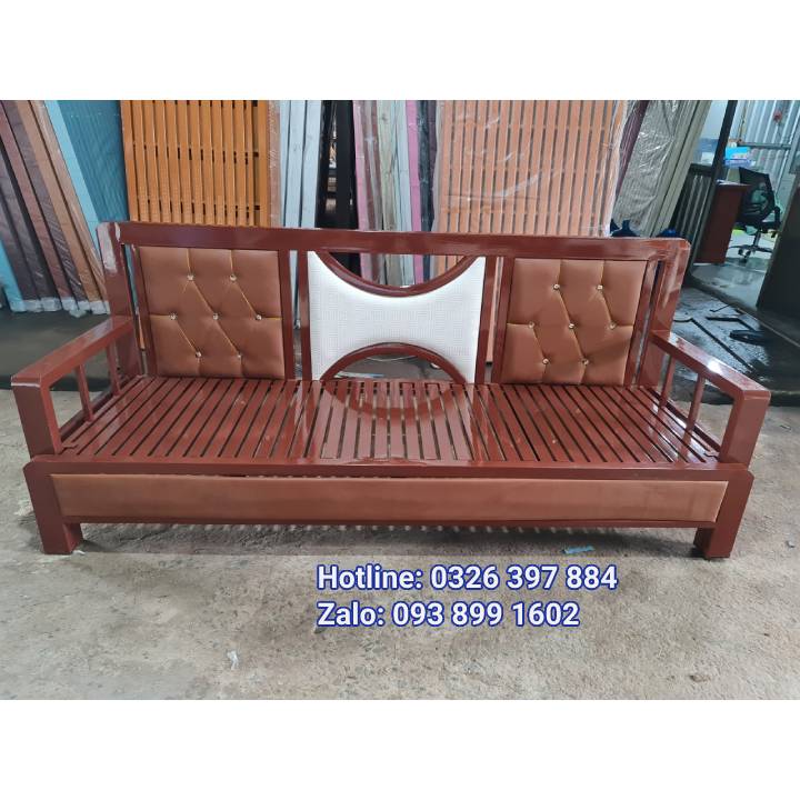 ghế giường sofa, mẫu màu nâu gỗ
